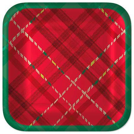 Hallmark Holiday Plaid Dinner Plates - 8.0 ea