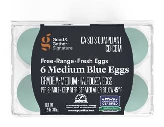 Good & Gather Signature Free Range Eggs, Medium, Blue (6 ct)