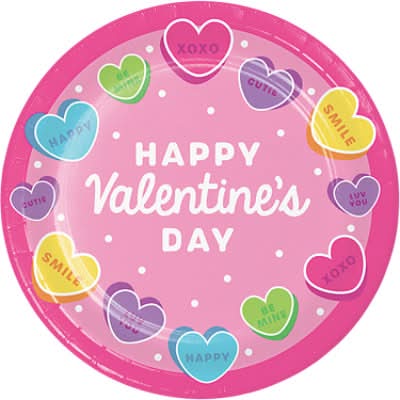 Signature Select Happy Hearts Dinner Plate - 8 Count