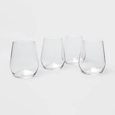 Threshold Glass Atherton Stemless Wine Glasses (4 ct)