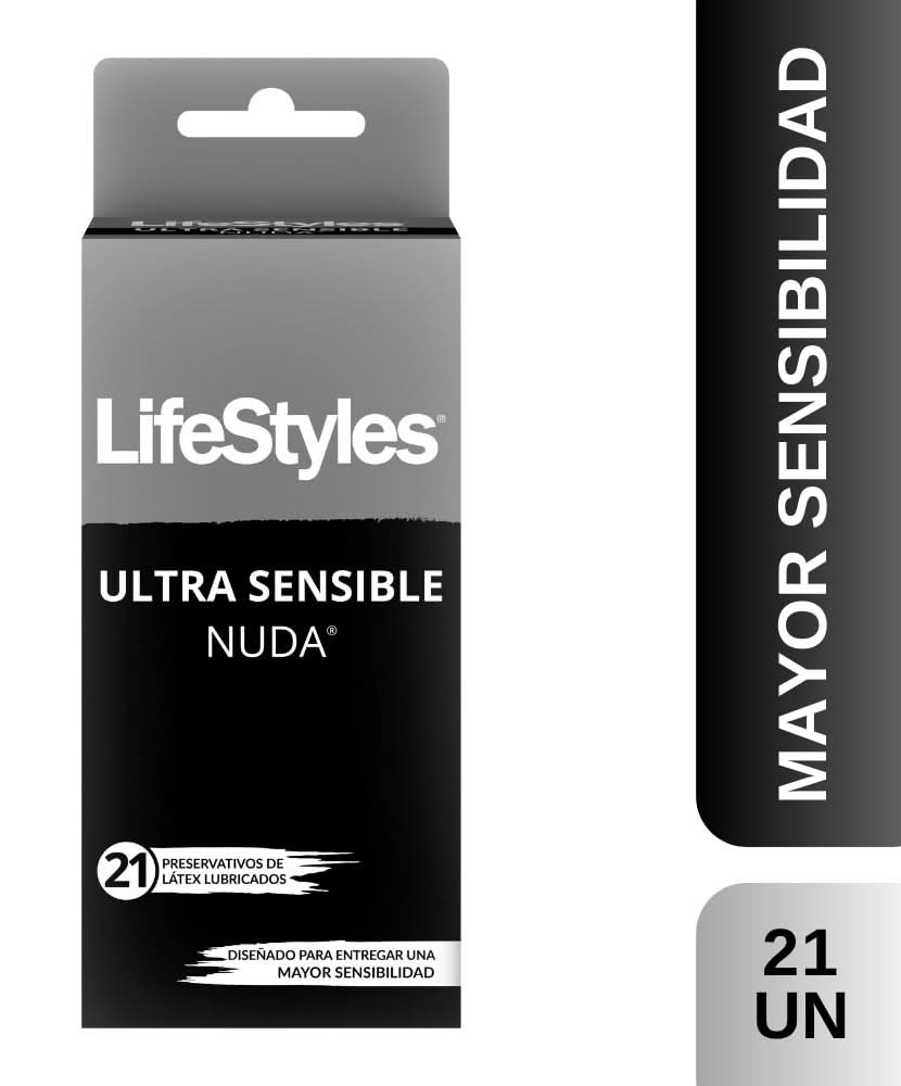LifeStyles Nuda ultra sensible preservativos de látex (21 un)