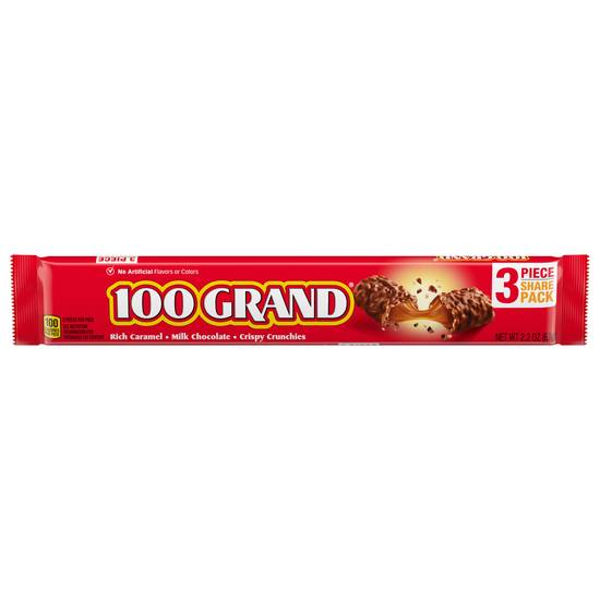 100 Grand Rich Caramel Milk Chocolate Crispy Crunchies Bar Share pack (3 ct)