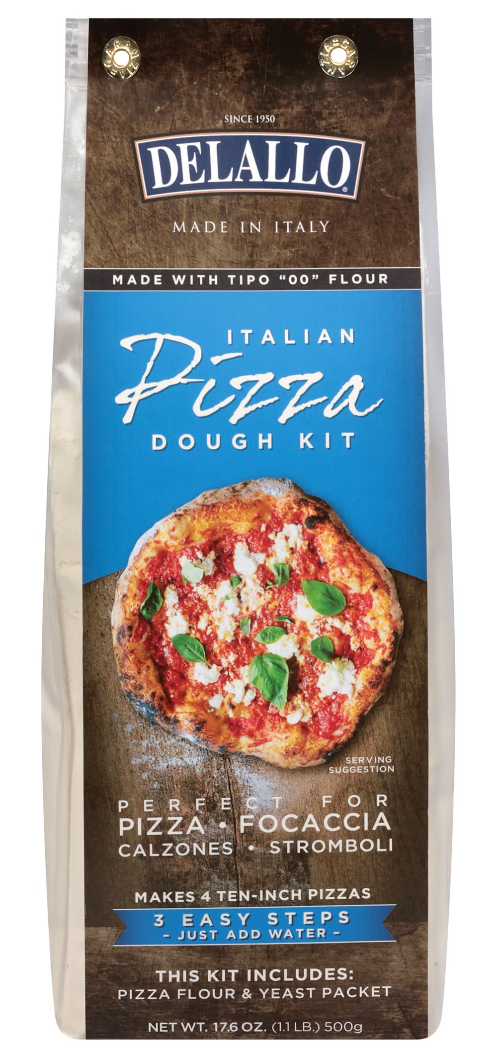 DeLallo Italian Pizza Dough Kit With Tipo 00 Flour (17.6 oz)