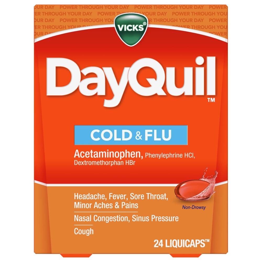 Vicks Dayquil Cold and Flu Relief Liquicaps (3.2 oz, 24 ct)