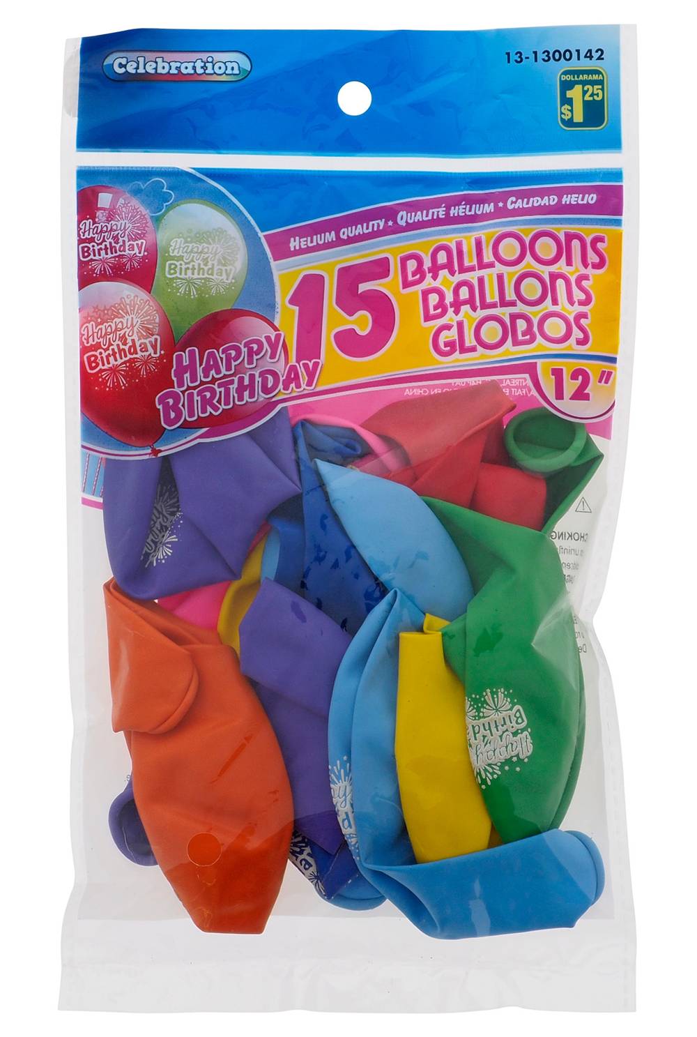 Celebration Happy Birthday Balloons, 12", Assorted (15 ct)