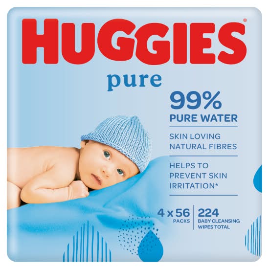 Huggies Pure Baby Wipes (4 pack)