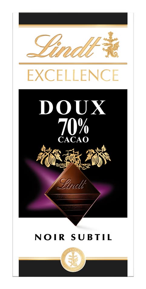 Lindt - Excellence chocolat noir doux 70% cacao (100g)