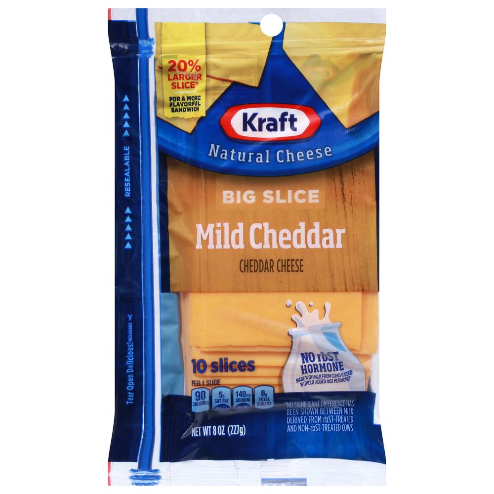 Kraft Big Slice Mild Cheddar Cheese (8 oz)