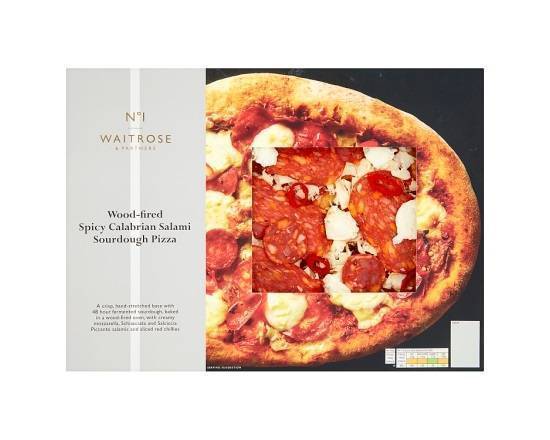 Waitrose & Partners No 1 Wood-Fired Spicy Calabrian Salami Sourdough Pizza 505g