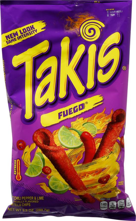 Takis Fuego Hot Chili Pepper and Lime Tortilla Chips