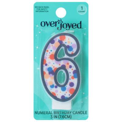 Overjoyed Candle Numeral 6 - 1 Each