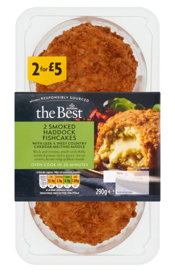 Morrisons The Best Smoked Haddock Fishcakes (2 pack)
