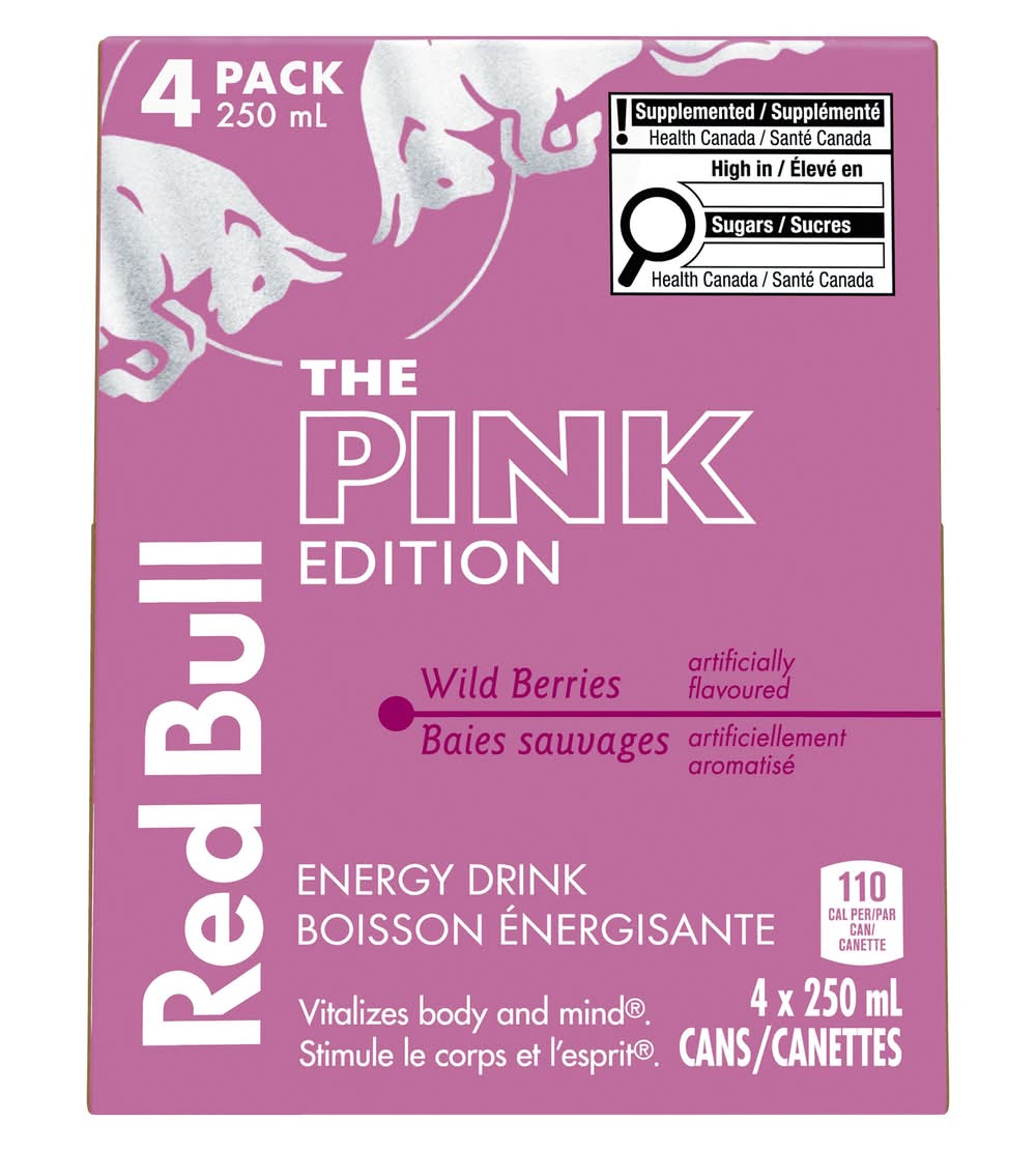 Red bull the pink edition boisson énergisante - the pink edition energy drink (4 pièces, 250 ml) (baies sauvages)