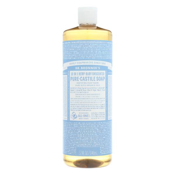 Dr. Bronner's 18-In-1 Baby Unscented Pure Castile Soap (32 fl oz)