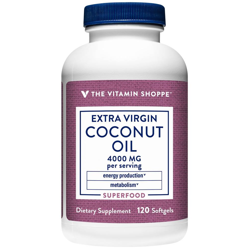 The Vitamin Shoppe Extra Virgin Coconut Oil 4,000 mg Superfood Softgels (120 ct)