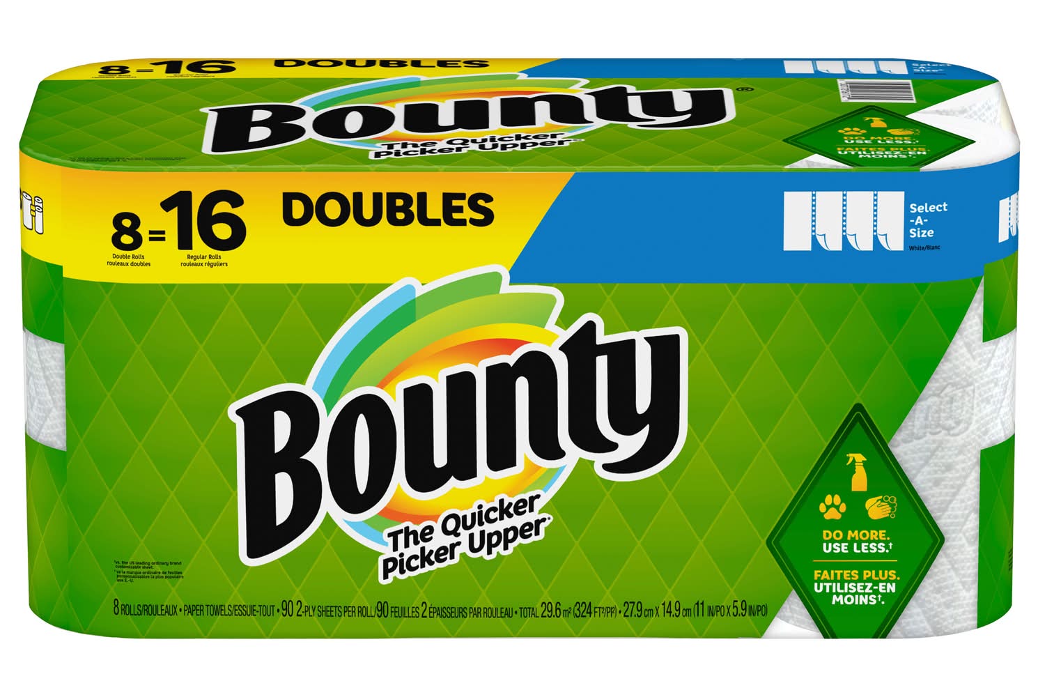 Bounty Select-A-Size Double Rolls Paper Towels, White (8 ct)