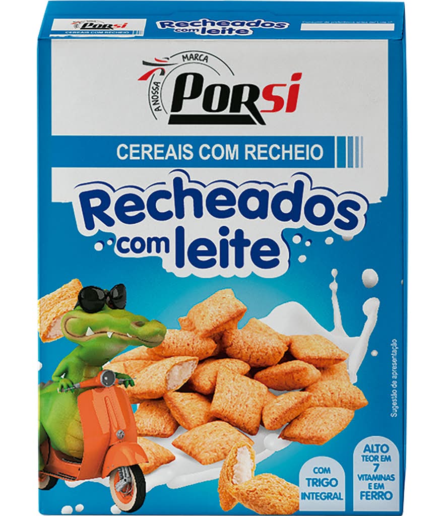 PorSi - Cereais recheados leite, embalagem de 400g