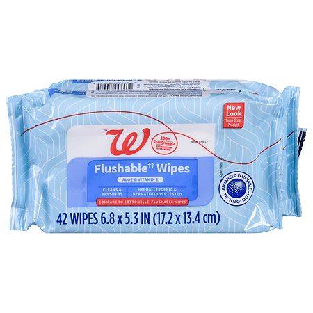 Walgreens Flushable Wipes With Aloe & Vitamin E Light Fresh