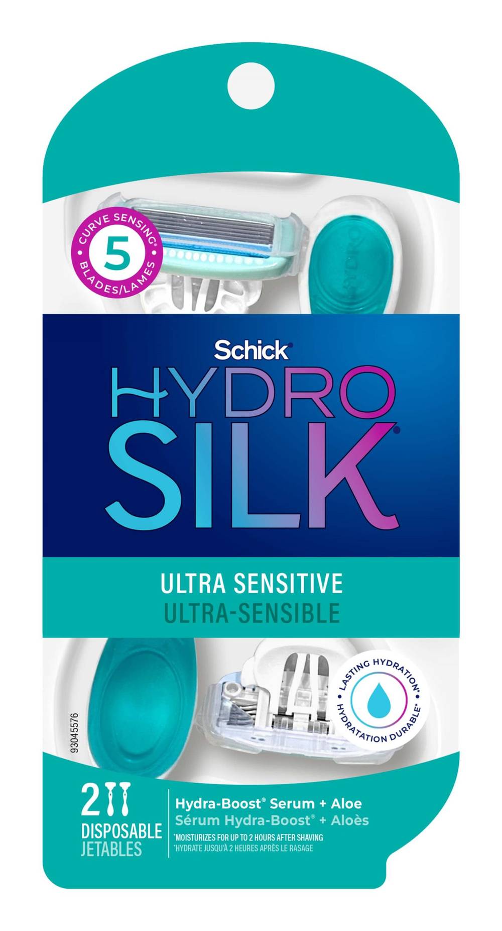 Schick Hydro Silk Ultra Sensitive 5-blade Disposable Razor, Women (2 ct)