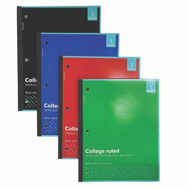 Meijer 1 Subject College Rule Wireless Notebook