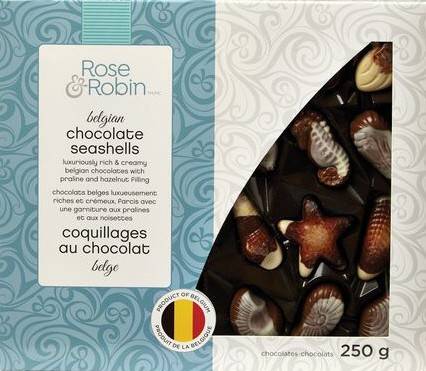 Rose & Robin Belgian Chocolate Seashells (250 g)