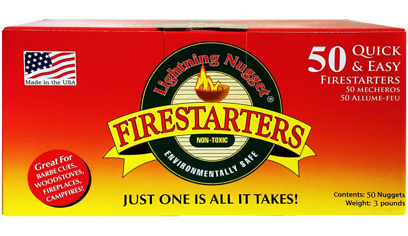 Lightning Nugget Natural Pine Fire Starter 15 Min 50 Pk