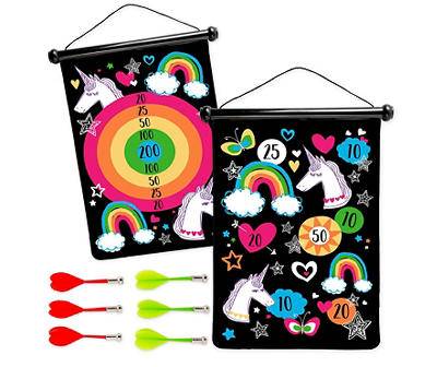 Hearthsong Unicorn Double-Sided Magnetic Canvas Target Darts Game (2 ct)