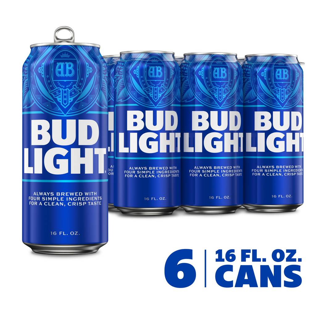 Bud Light Premium Lager Beer (6 x 16 fl oz)