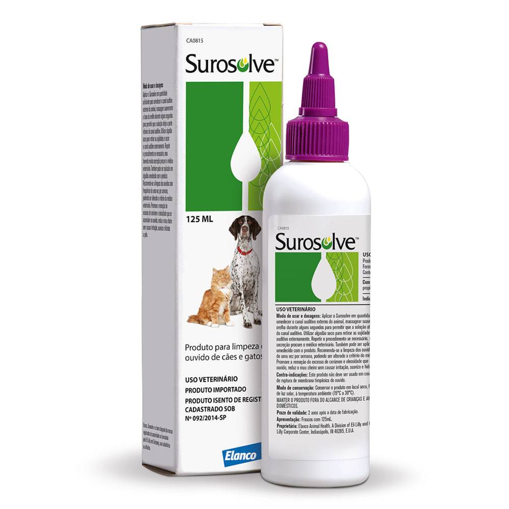 Surosolve solução otológica para cães e gatos (125 ml)