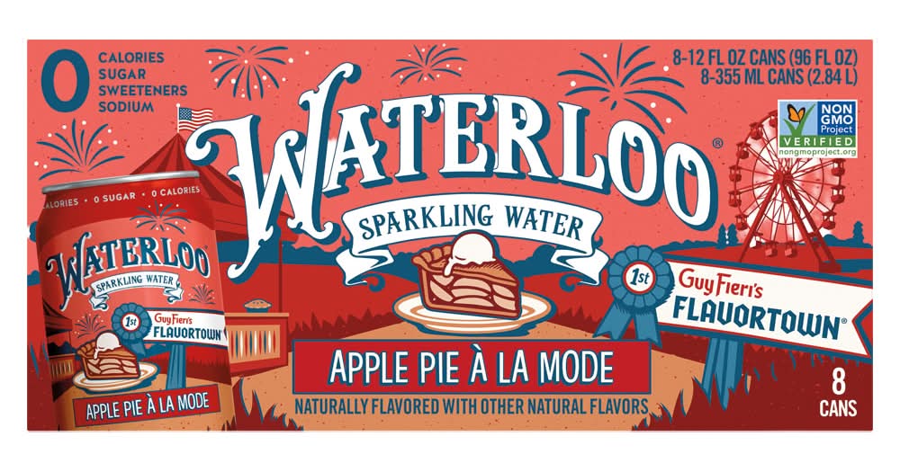 Waterloo Sparkling Water, Apple Pie A La Mode (8 x 12 fl oz)