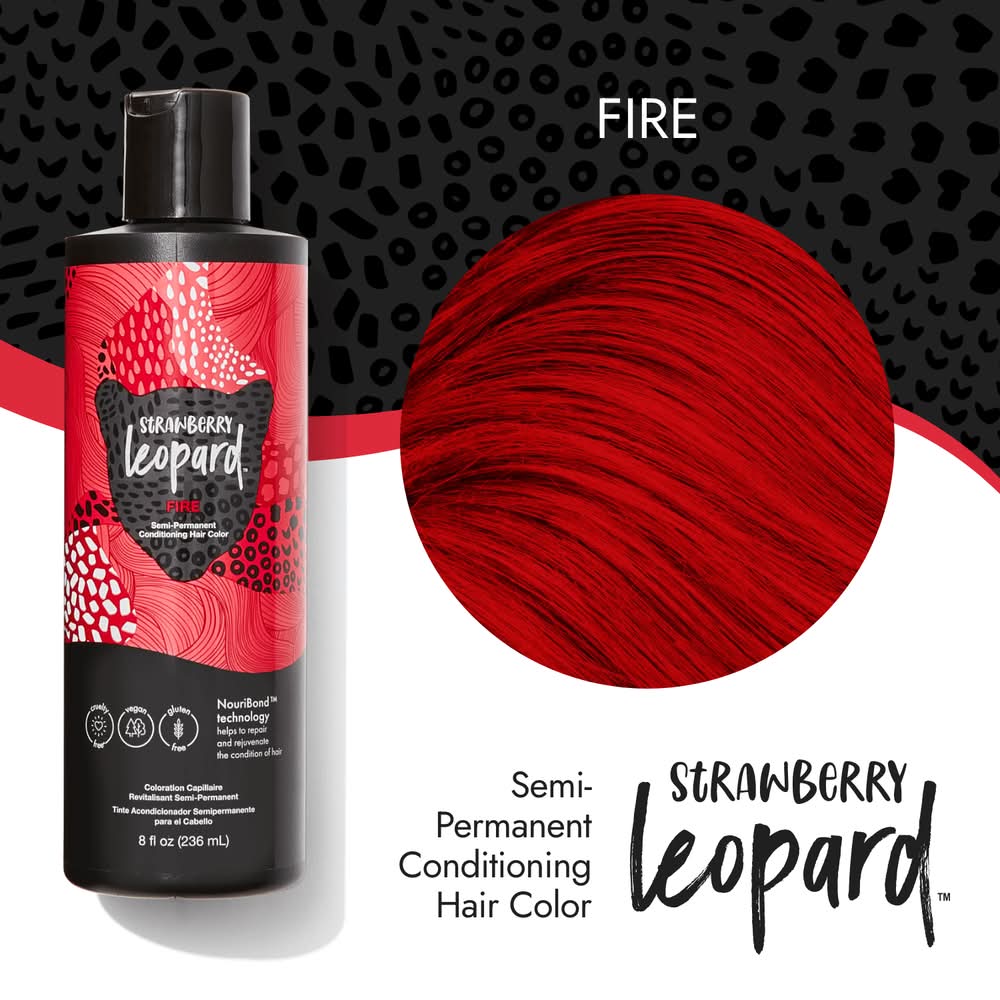 Strawberry Leopard Semi Permanent Conditioning Hair Color, Fire (8 fl oz)