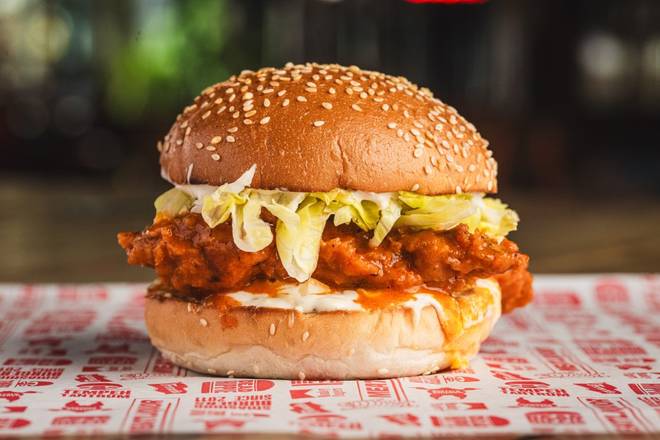 Buffalo Chicken Burger 🍔🐔🧀🔥