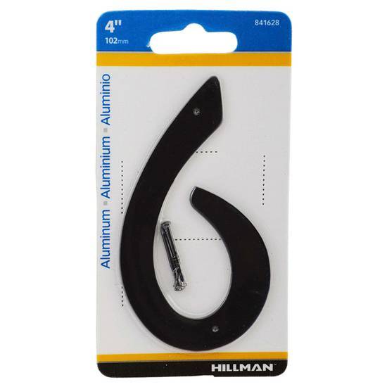 Hillman 4'' Nail-On Aluminum House Number 6''