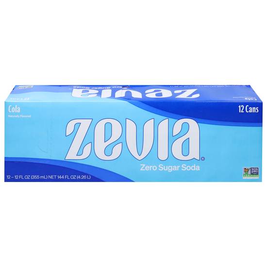 Zevia Zero Calorie Cola Soda (12 ct, 12 fl oz)