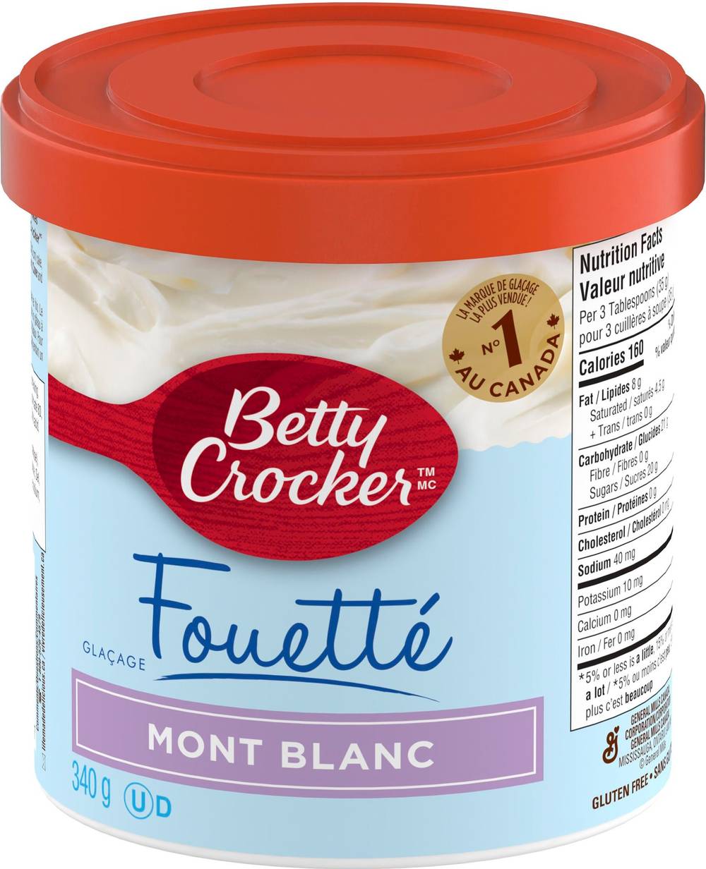 Betty crocker glaçage fouetté blanc moelleux