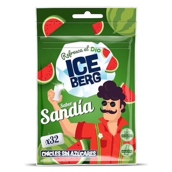 Chicles sabor sandía sin azúcar Iceberg bolsa 44.8 g