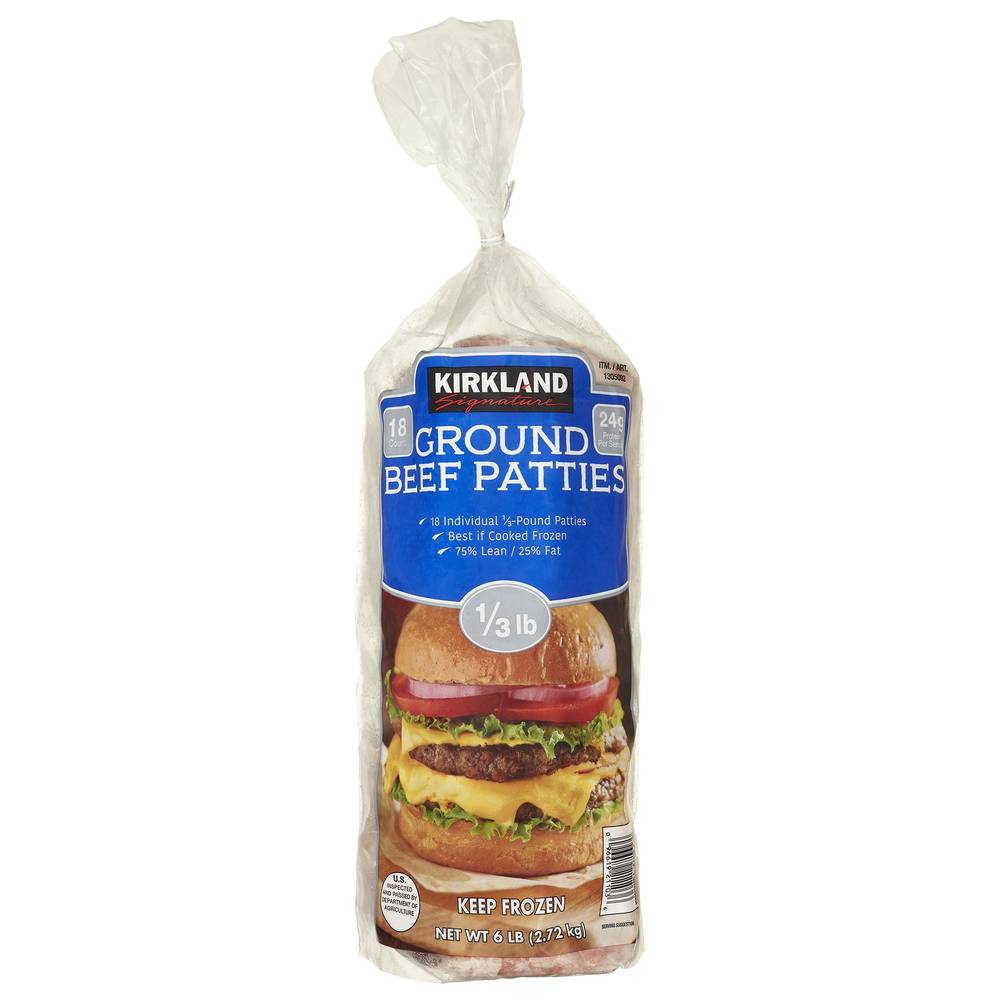 Kirkland Signature Ground Beef Patties (18 ct, 0.33 lb)