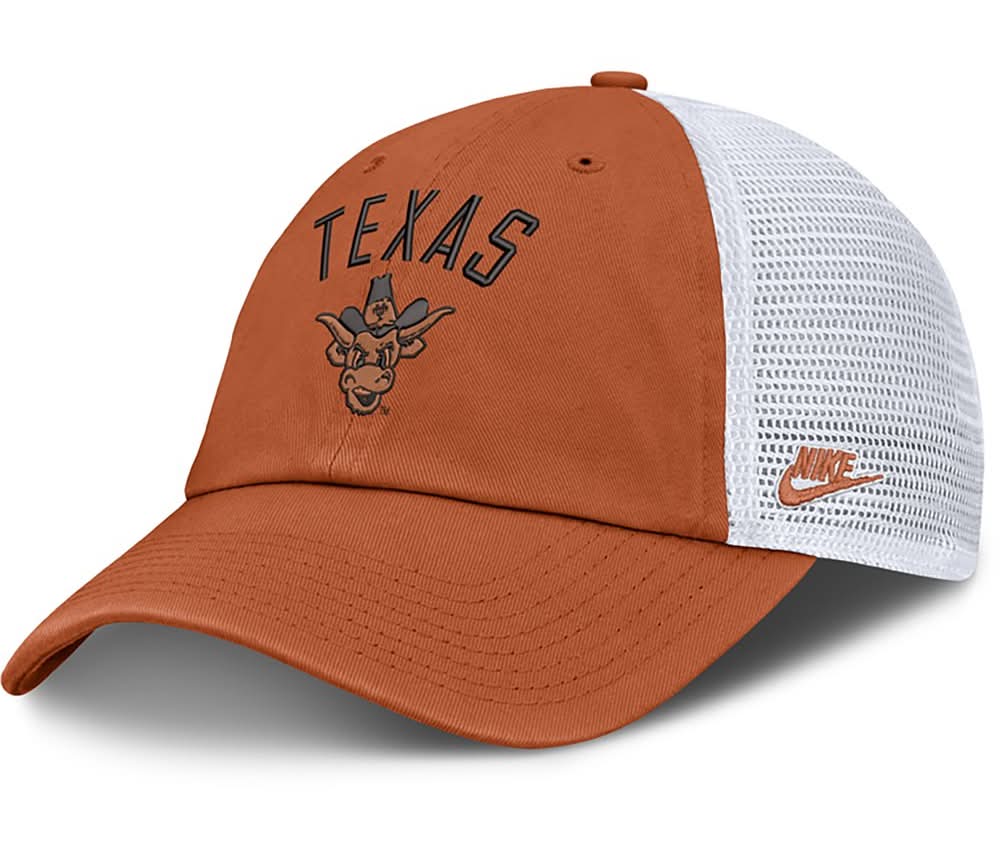 Nike University of Texas School Arch Over Legacy Logo Club Cap, Orange / White, Medium/Large