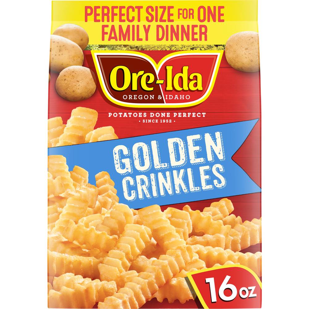 Ore-Ida Golden Crinkles French Fried Potatoes, Cheesy (16 oz)