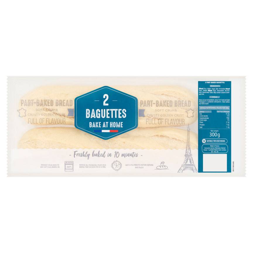 Part-Baked Bread Baguettes (2 pack)