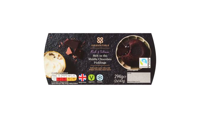 Co-op Irresistible Melt in the Middle Chocolate Puddings 2 x 147g (294g)