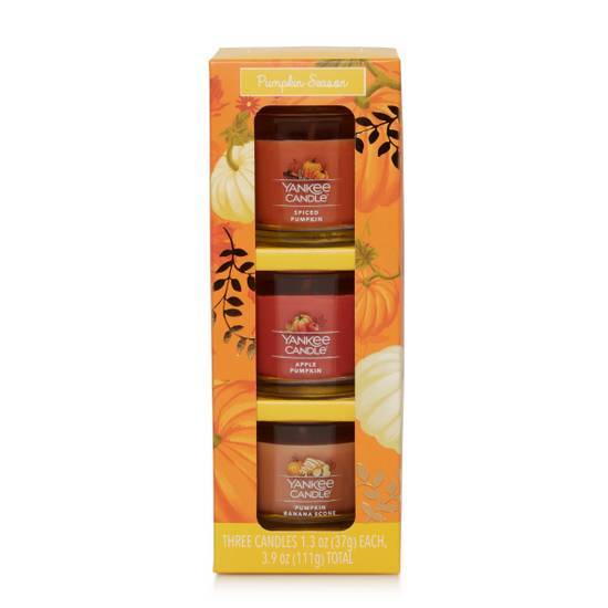 Yankee Candle Signature Collection Assorted Mini Jars Pumpkin Season, 3 Pk.