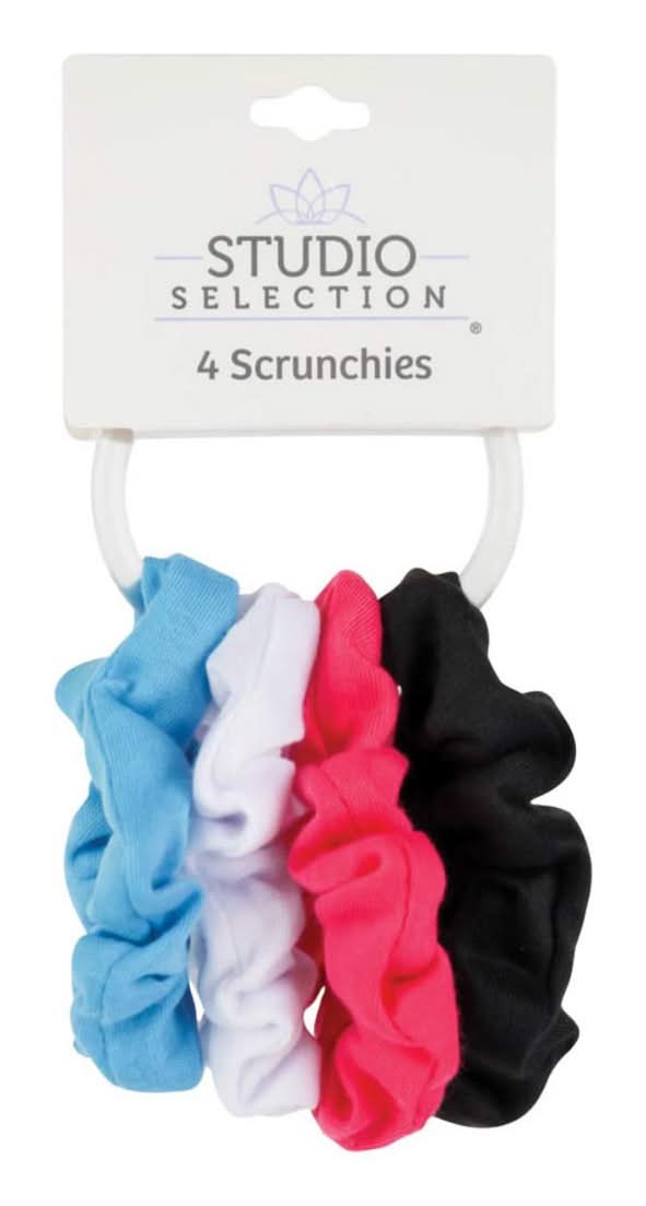Studio Selection 4 Count Scrunchies W/ Bonus Holder