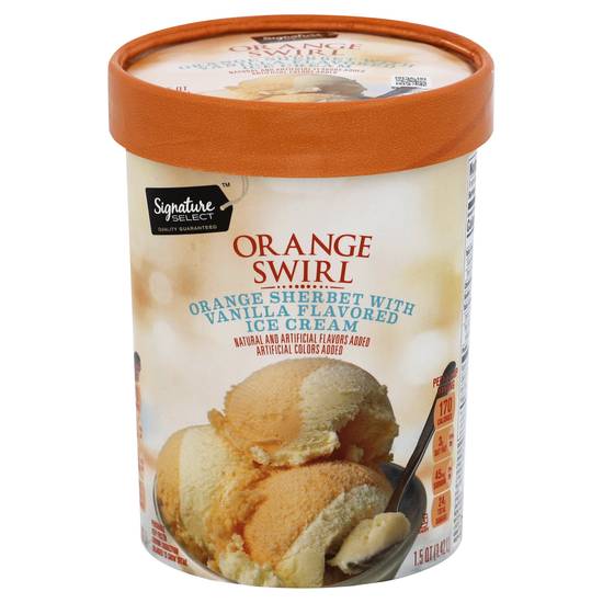 Signature Select Orange Swirl Sherbet Ice Cream (1.5 quarts)