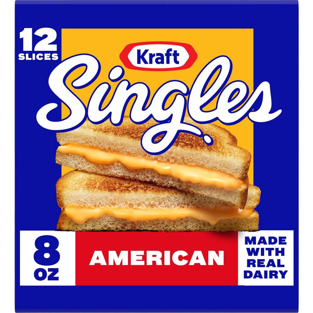 Kraft Singles American Cheese Slices (8 oz, 12 ct)