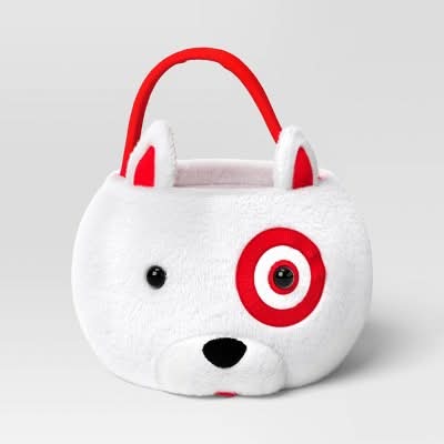 Hyde & EEK! Boutique Bullseye Dog Halloween Treat Basket, 12 in, Red-White