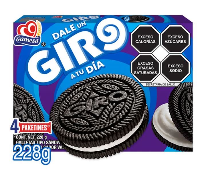 Gamesa · Galletas giro tipo sándwich con relleno, vainilla (4 x 6 un)