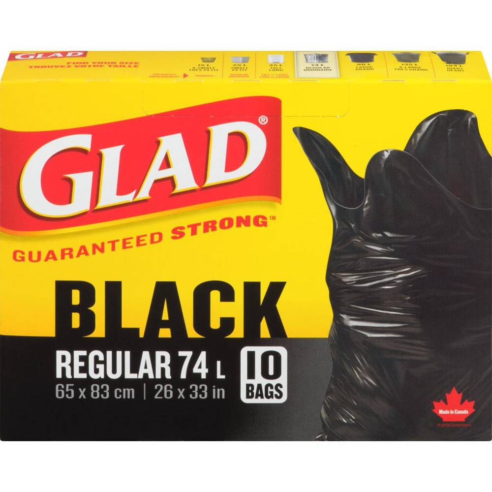 Glad 10 Regular Easy-Tie Garbage Bags (250 g)