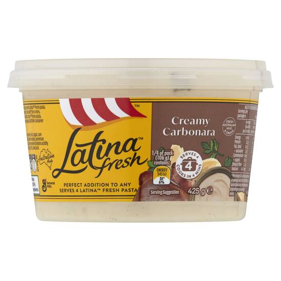 Latina Fresh Creamy Carbonara Pasta Sauce 425g