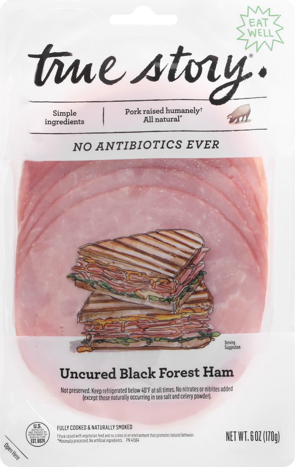 True Story Foods Uncured Black Forest Ham (6 oz)